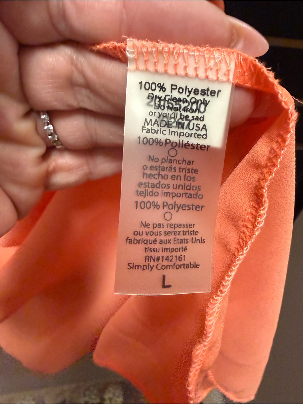 LuLaRoe Shirley Kimono Coral Peach Cover Up Duster Size L NWOT - Picture 3 of 3